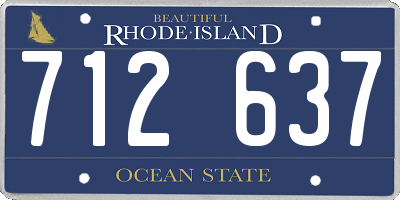 RI license plate 712637
