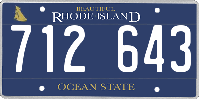 RI license plate 712643