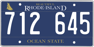 RI license plate 712645