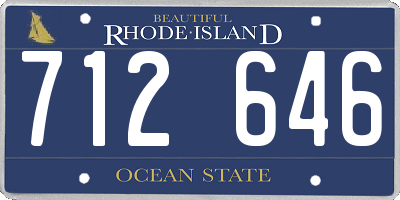 RI license plate 712646