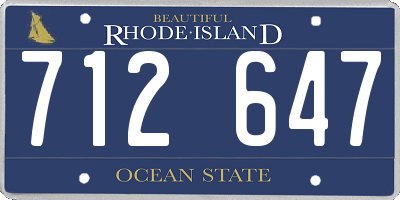 RI license plate 712647