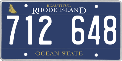 RI license plate 712648