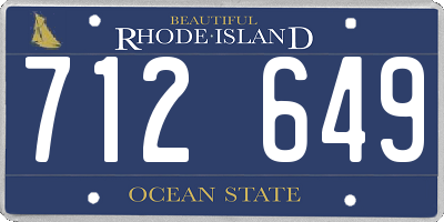 RI license plate 712649