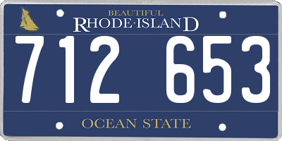 RI license plate 712653