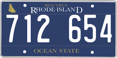 RI license plate 712654