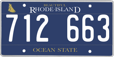 RI license plate 712663