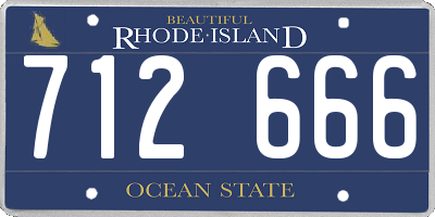 RI license plate 712666