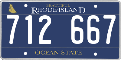 RI license plate 712667