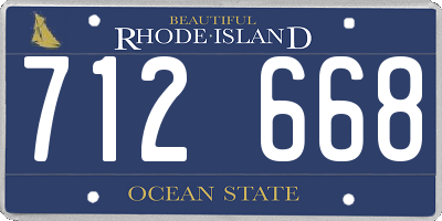 RI license plate 712668