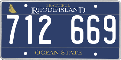 RI license plate 712669