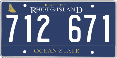 RI license plate 712671