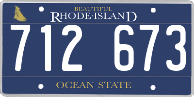 RI license plate 712673