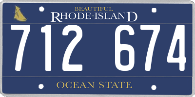 RI license plate 712674