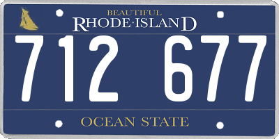 RI license plate 712677
