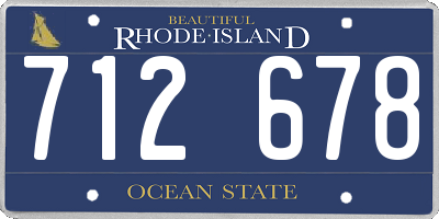 RI license plate 712678