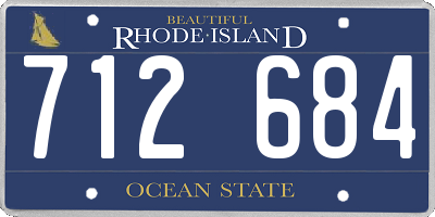 RI license plate 712684