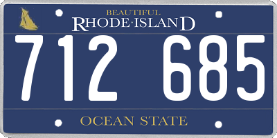 RI license plate 712685