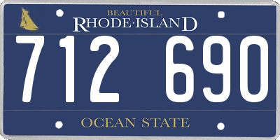 RI license plate 712690