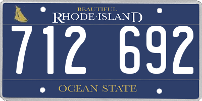 RI license plate 712692