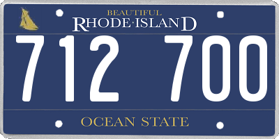 RI license plate 712700