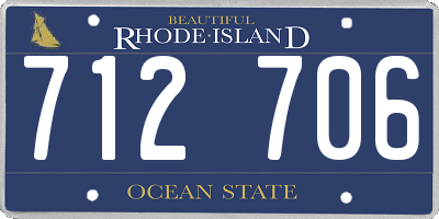 RI license plate 712706