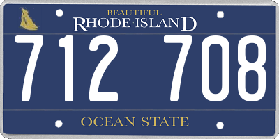 RI license plate 712708