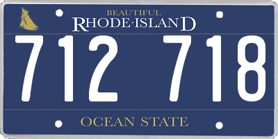 RI license plate 712718