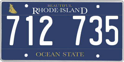 RI license plate 712735