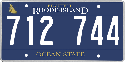 RI license plate 712744