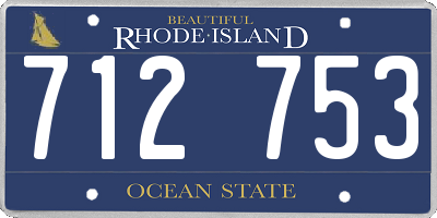 RI license plate 712753