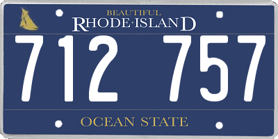 RI license plate 712757