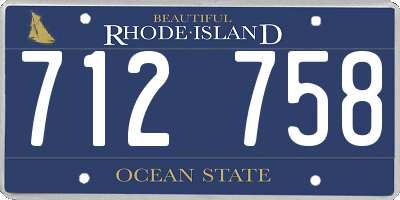 RI license plate 712758