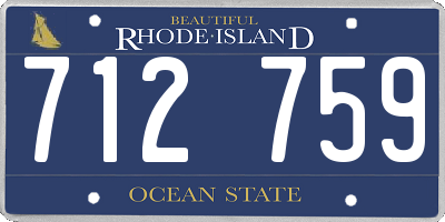 RI license plate 712759