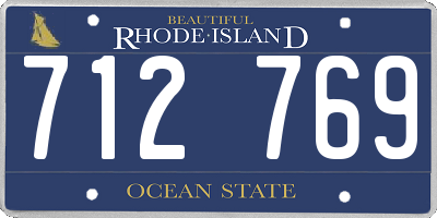 RI license plate 712769