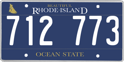 RI license plate 712773