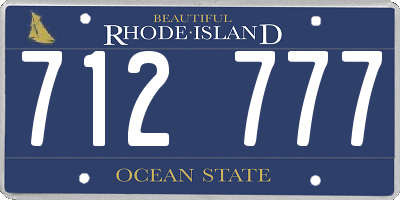 RI license plate 712777