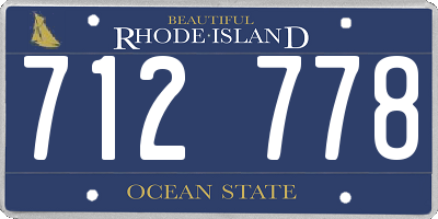 RI license plate 712778