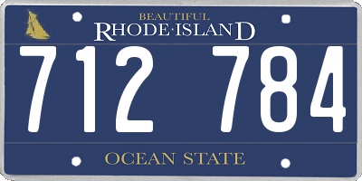 RI license plate 712784