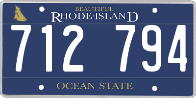 RI license plate 712794