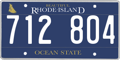 RI license plate 712804