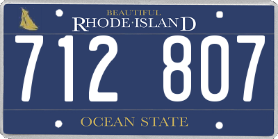 RI license plate 712807
