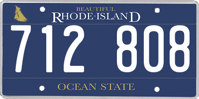 RI license plate 712808