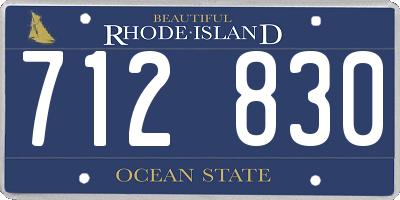RI license plate 712830