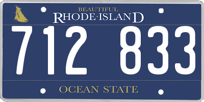 RI license plate 712833