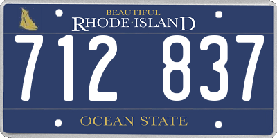 RI license plate 712837