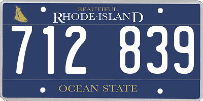 RI license plate 712839
