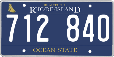 RI license plate 712840