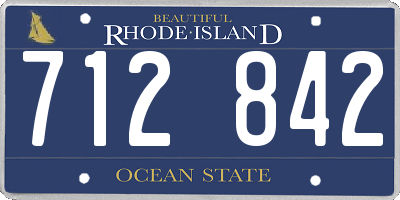 RI license plate 712842