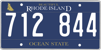 RI license plate 712844