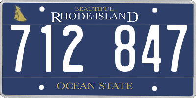 RI license plate 712847